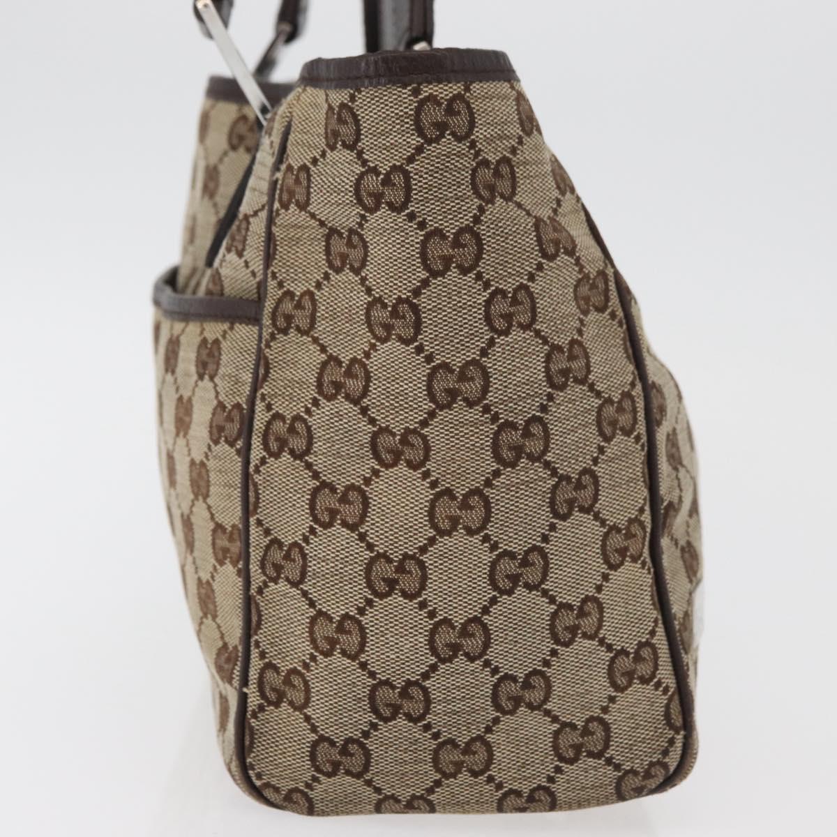 GUCCI GG Canvas Web Sherry Line Hand Bag Beige 145810 Auth 180354