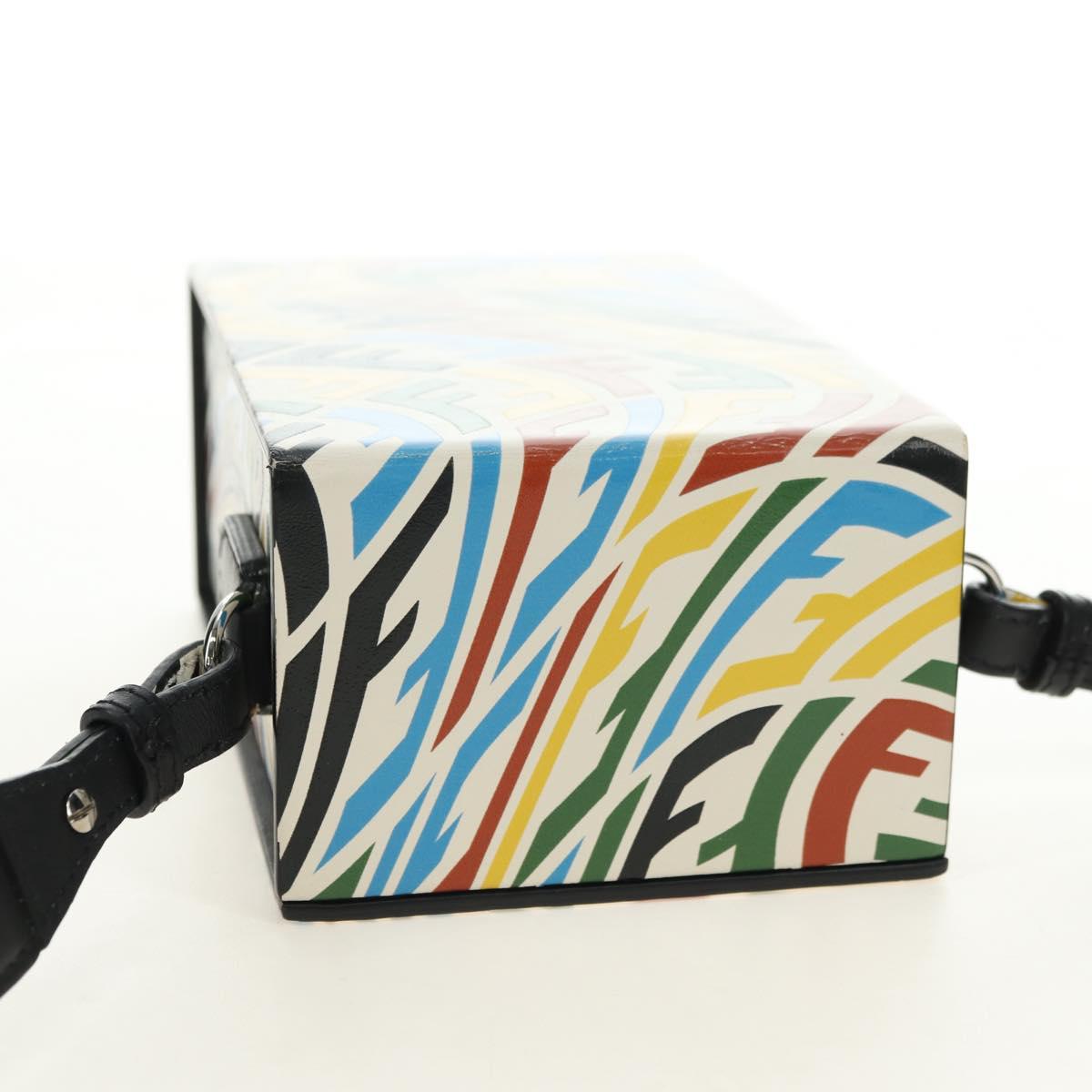 FENDI Zucca Canvas Vertigo Shoulder Bag PVC Multicolor Silver Auth 180356M