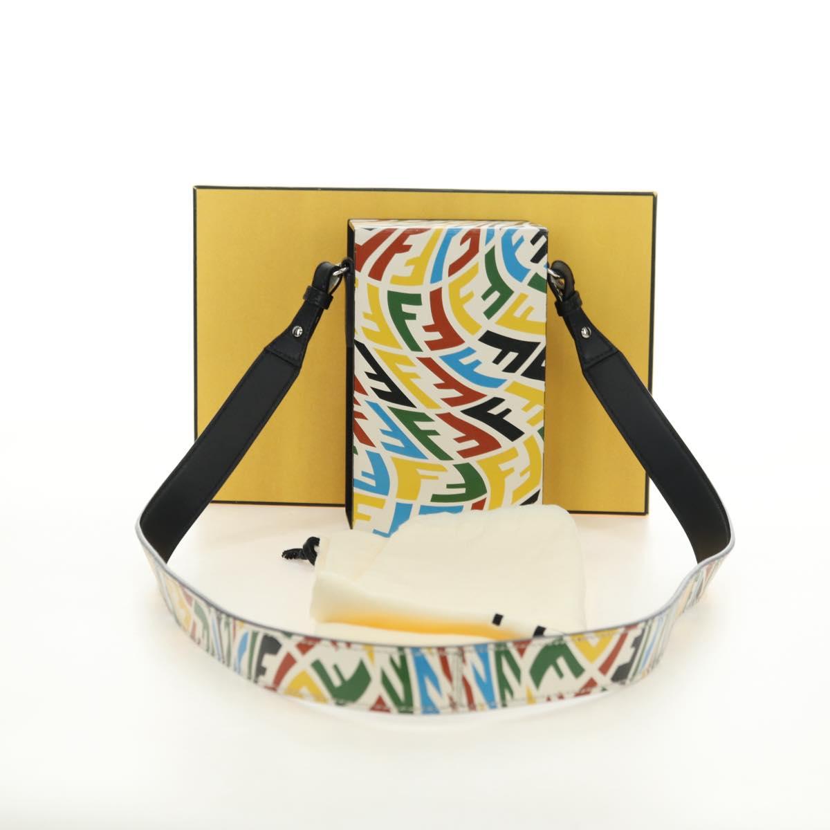 FENDI Zucca Canvas Vertigo Shoulder Bag PVC Multicolor Silver Auth 180356M
