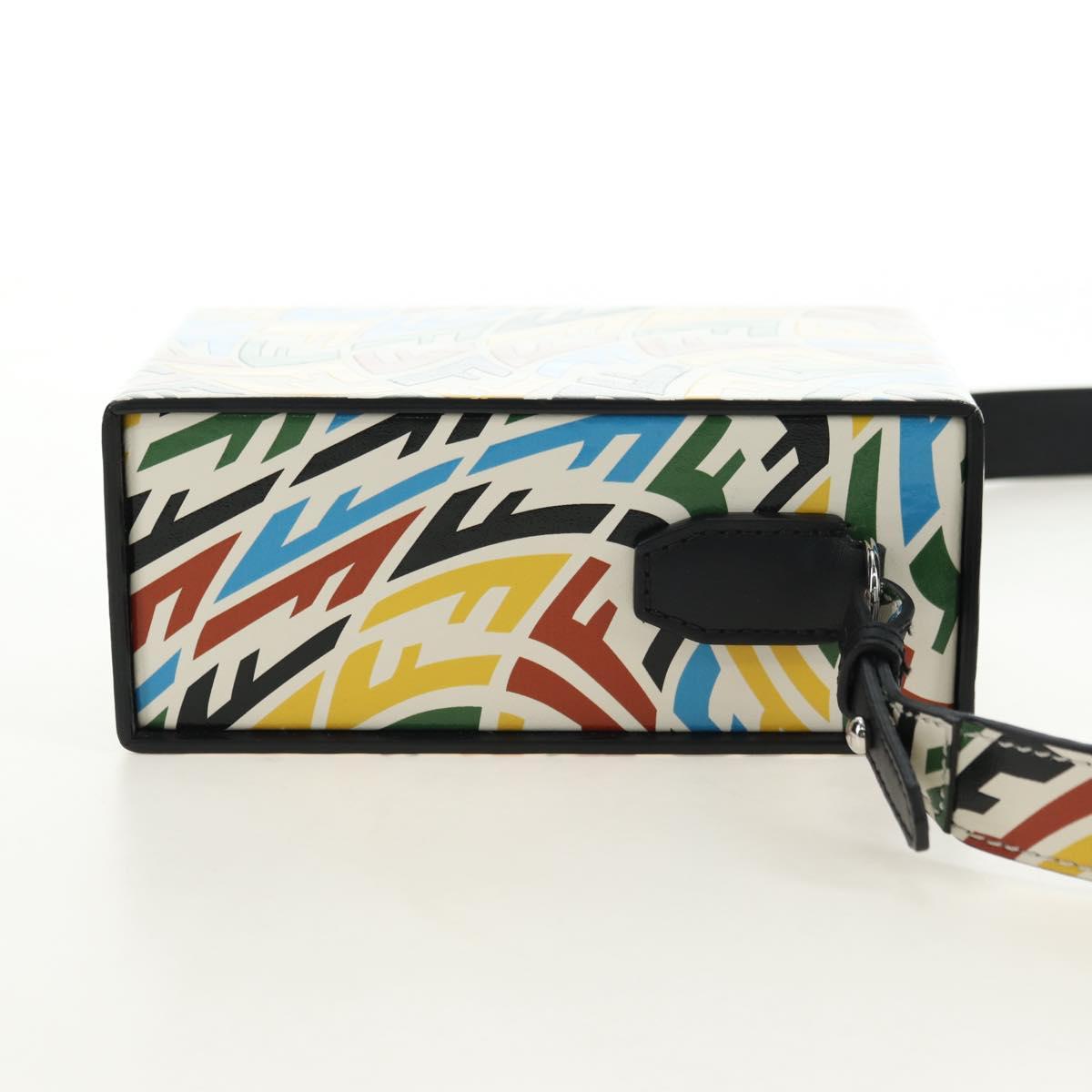 FENDI Zucca Canvas Vertigo Shoulder Bag PVC Multicolor Silver Auth 180356M
