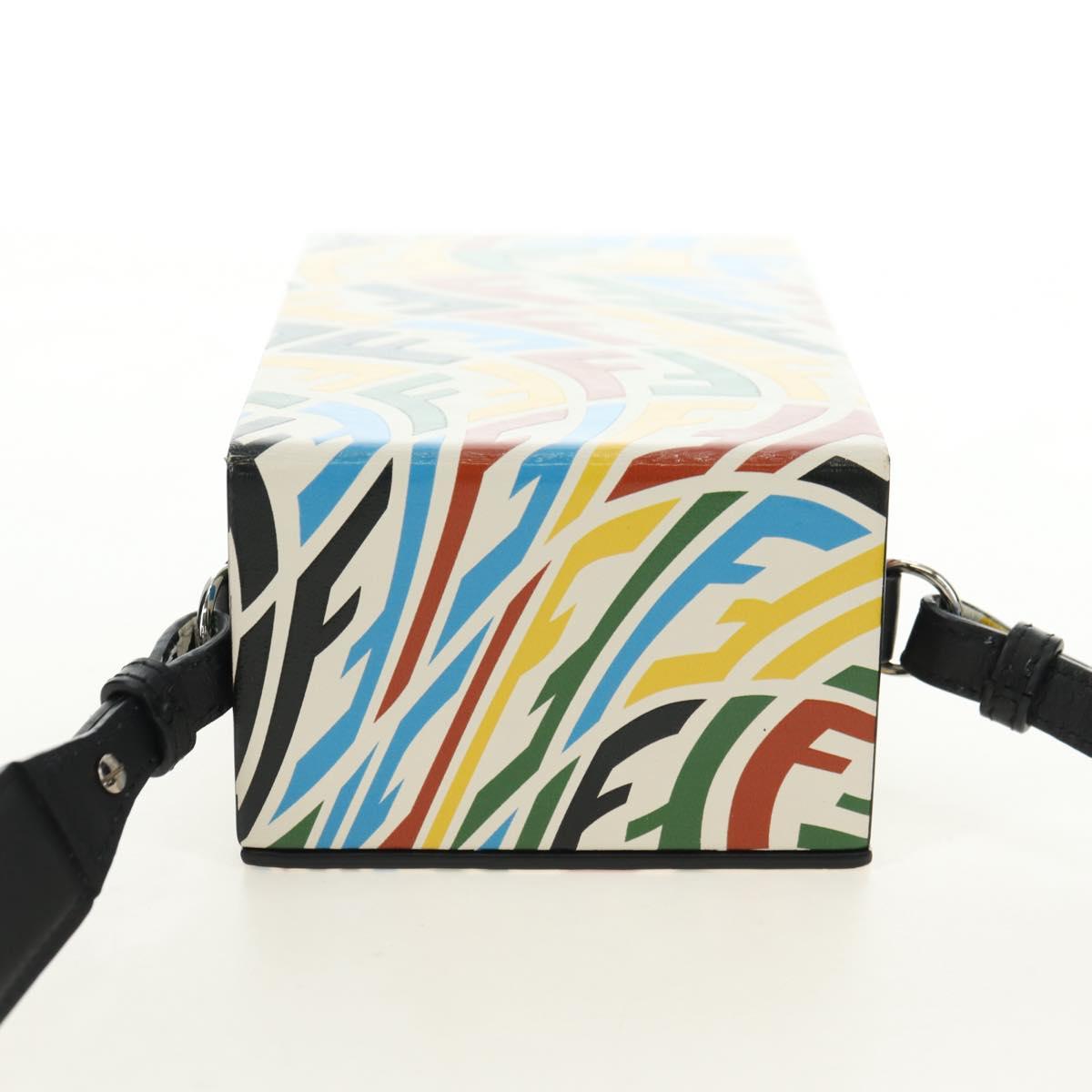 FENDI Zucca Canvas Vertigo Shoulder Bag PVC Multicolor Silver Auth 180356M