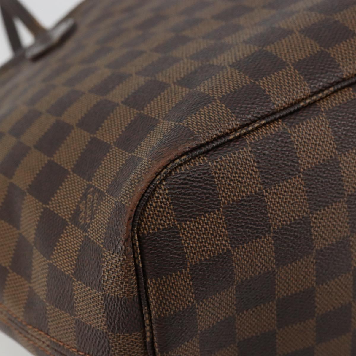 LOUIS VUITTON Damier Ebene Neverfull MM Tote Bag N51105 LV Auth 180373