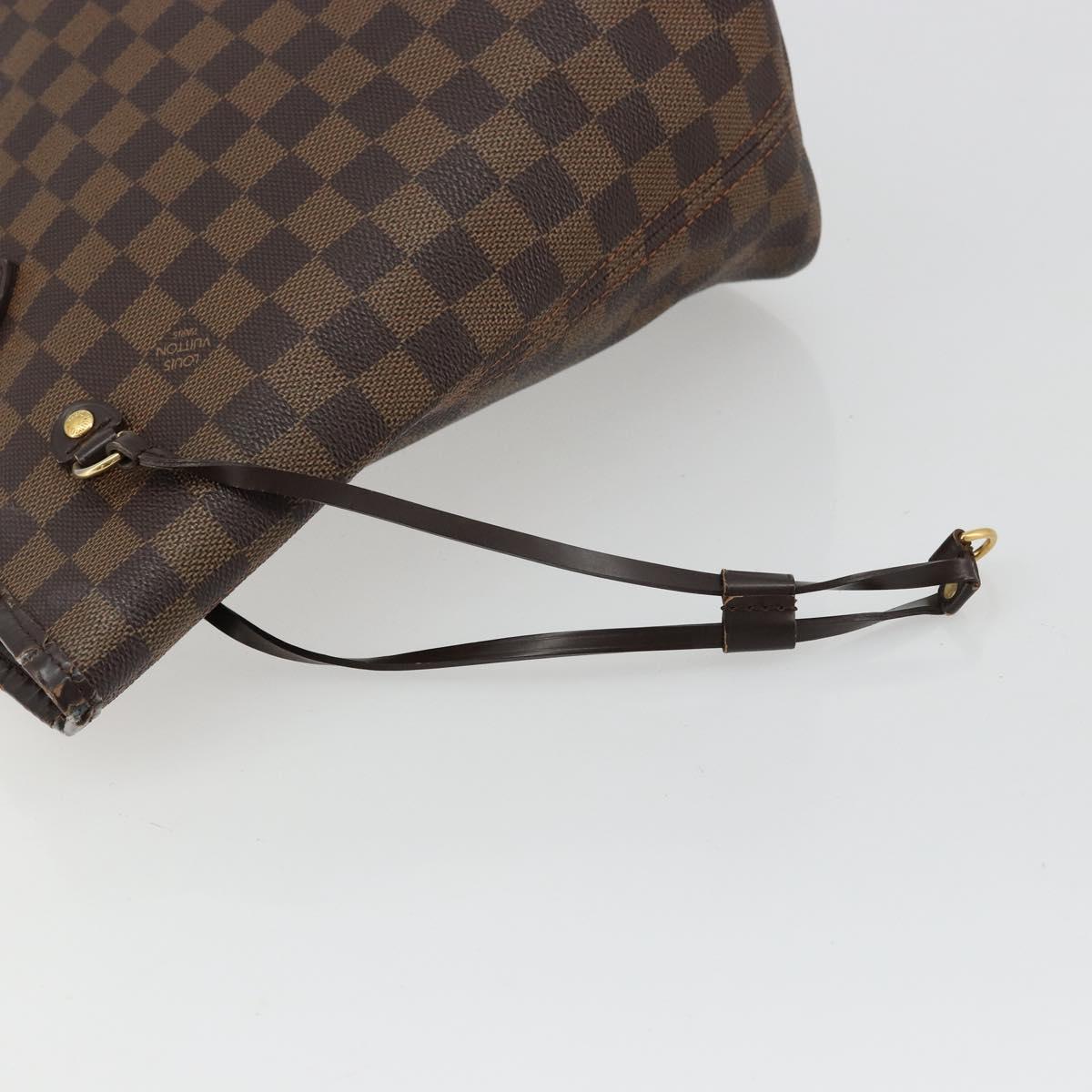 LOUIS VUITTON Damier Ebene Neverfull MM Tote Bag N51105 LV Auth 180373