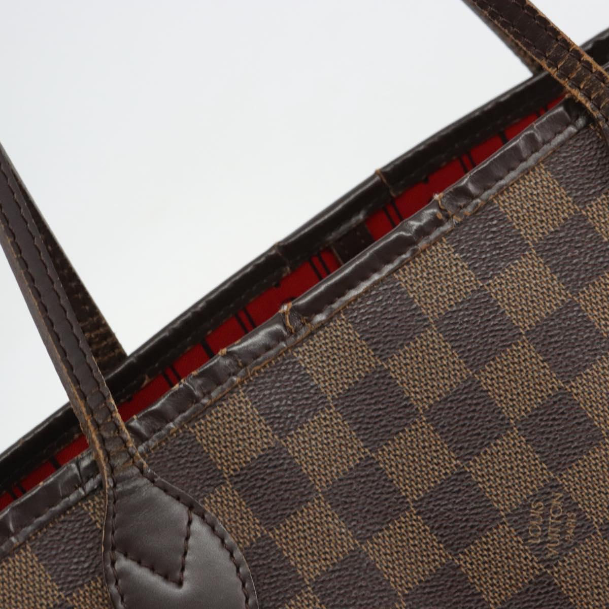 LOUIS VUITTON Damier Ebene Neverfull MM Tote Bag N51105 LV Auth 180373