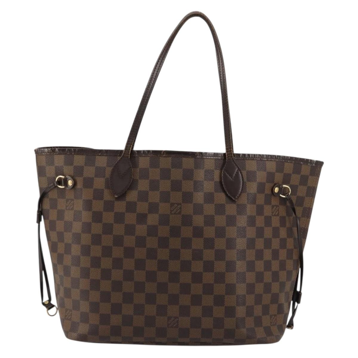LOUIS VUITTON Damier Ebene Neverfull MM Tote Bag N51105 LV Auth 180373