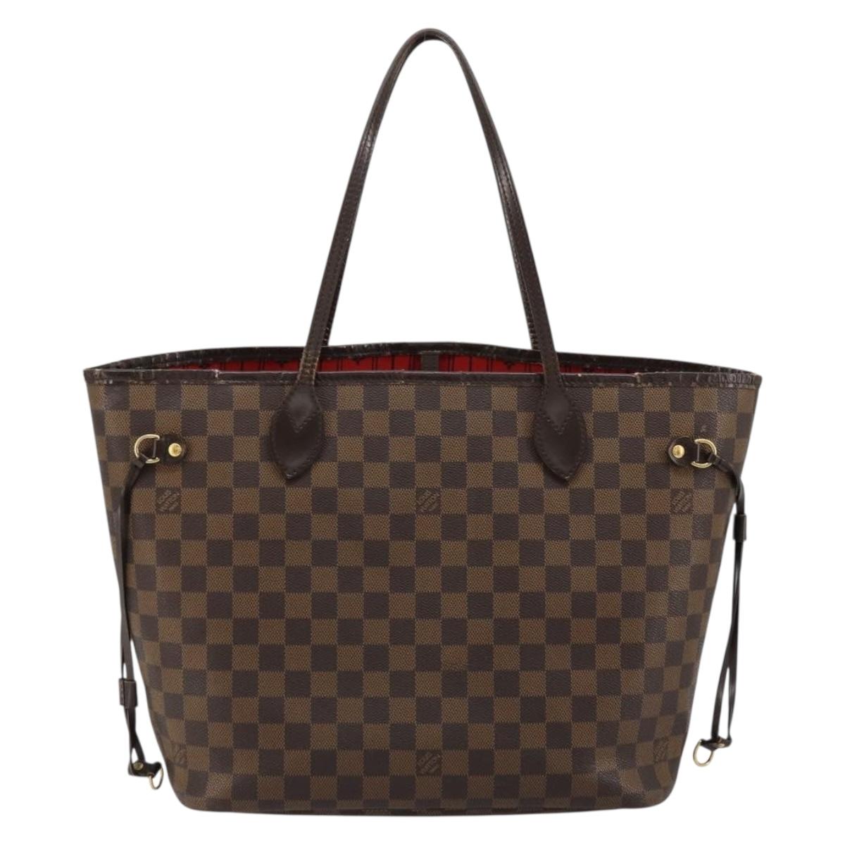 LOUIS VUITTON Damier Ebene Neverfull MM Tote Bag N51105 LV Auth 180373