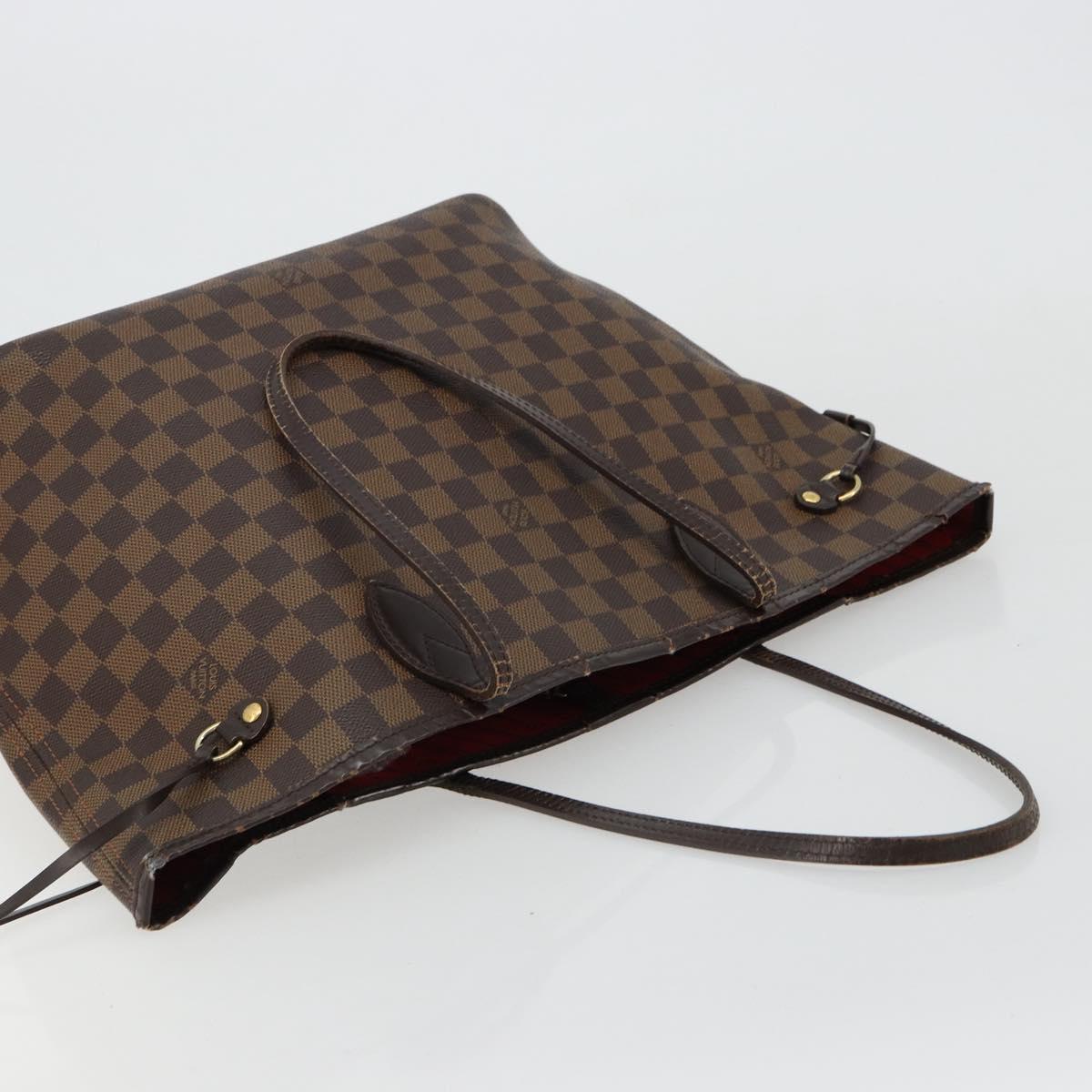 LOUIS VUITTON Damier Ebene Neverfull MM Tote Bag N51105 LV Auth 180373