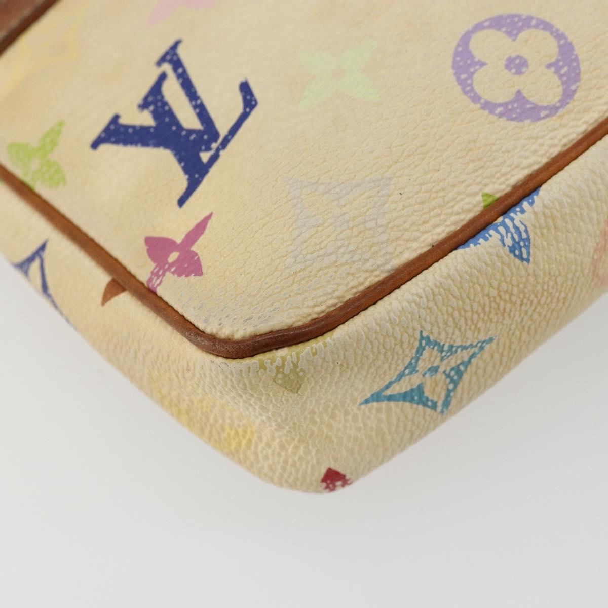 LOUIS VUITTON Monogram Multicolor Pochette Pouch White M92649 LV Auth 180382