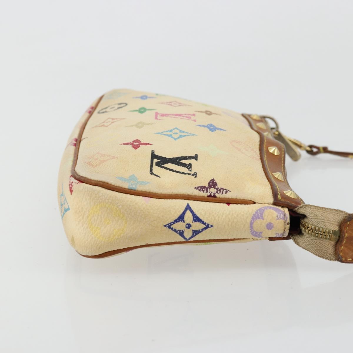 LOUIS VUITTON Monogram Multicolor Pochette Pouch White M92649 LV Auth 180382