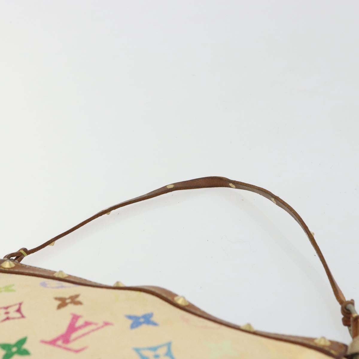 LOUIS VUITTON Monogram Multicolor Pochette Pouch White M92649 LV Auth 180382