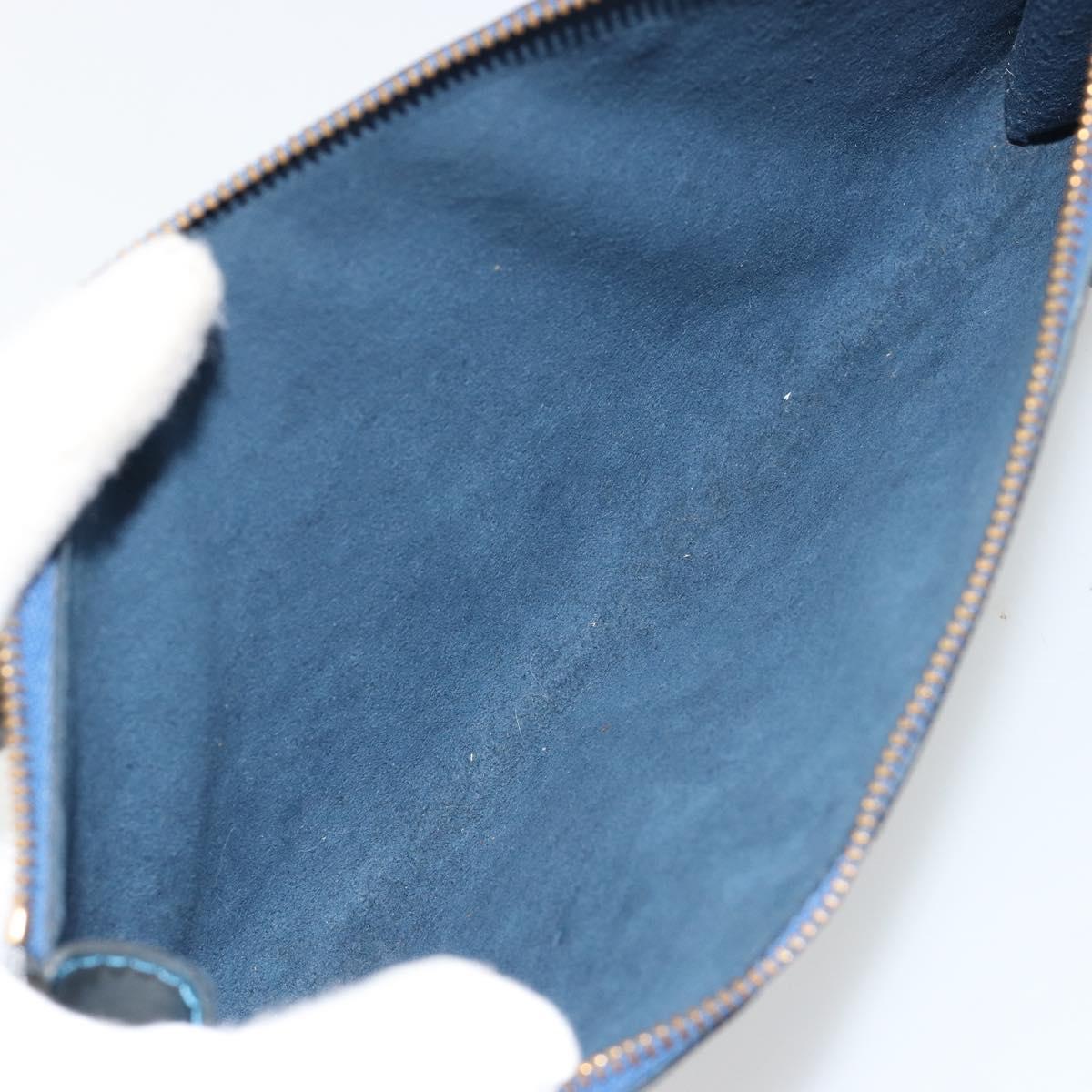 LOUIS VUITTON Epi Pochette Accessoires Pouch Blue M52985 LV Auth 180384