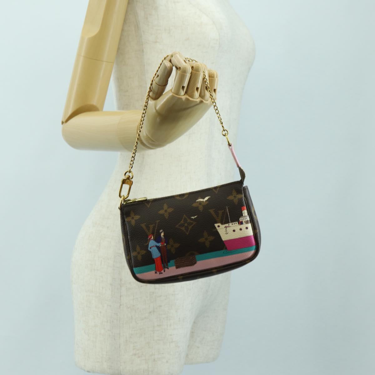 LOUIS VUITTON Monogram Mini Pochette Accessoires Pouch N41667 LV Auth 180386M