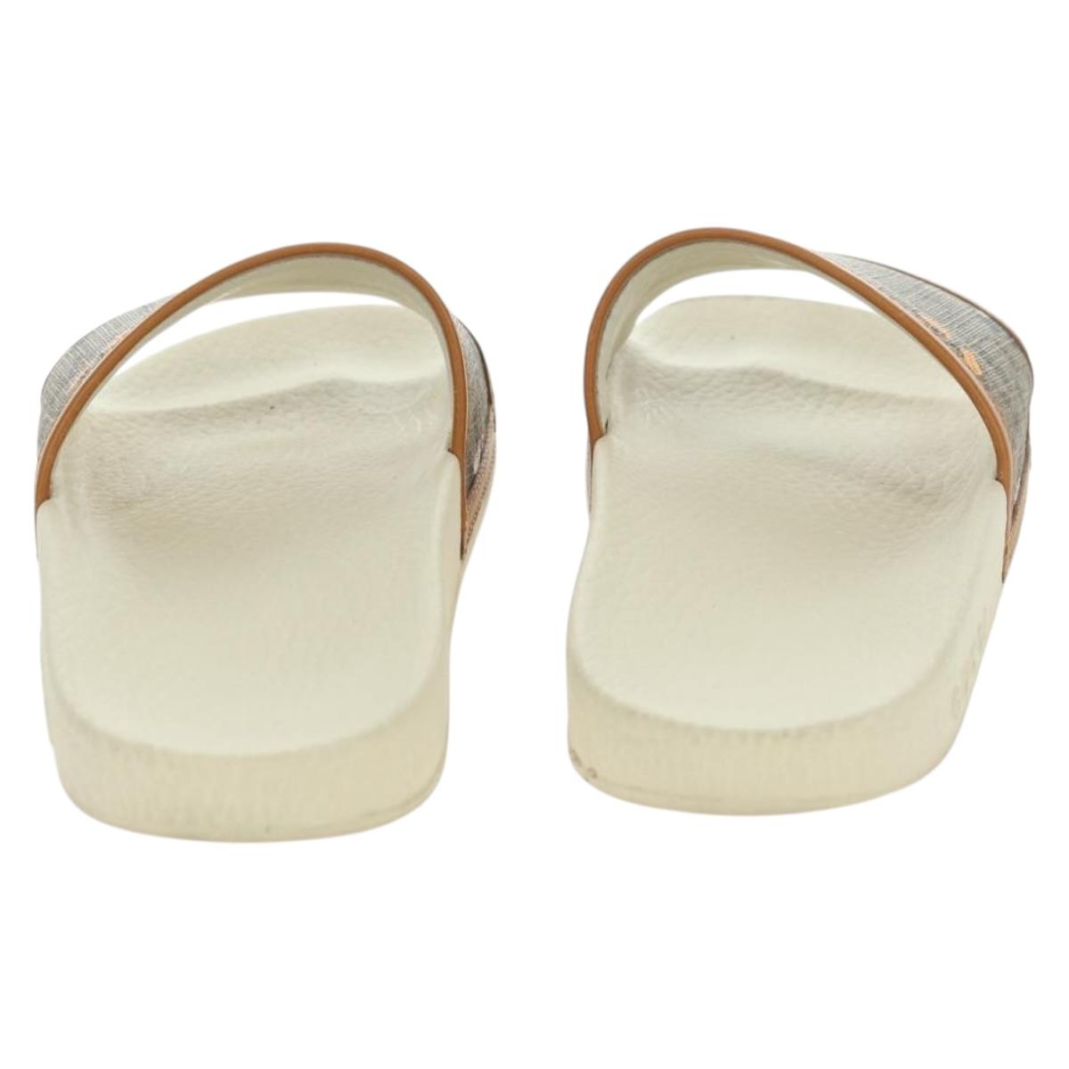 GUCCI Micro GG Supreme Disney Sandals PVC Beige Gold Auth 180388M