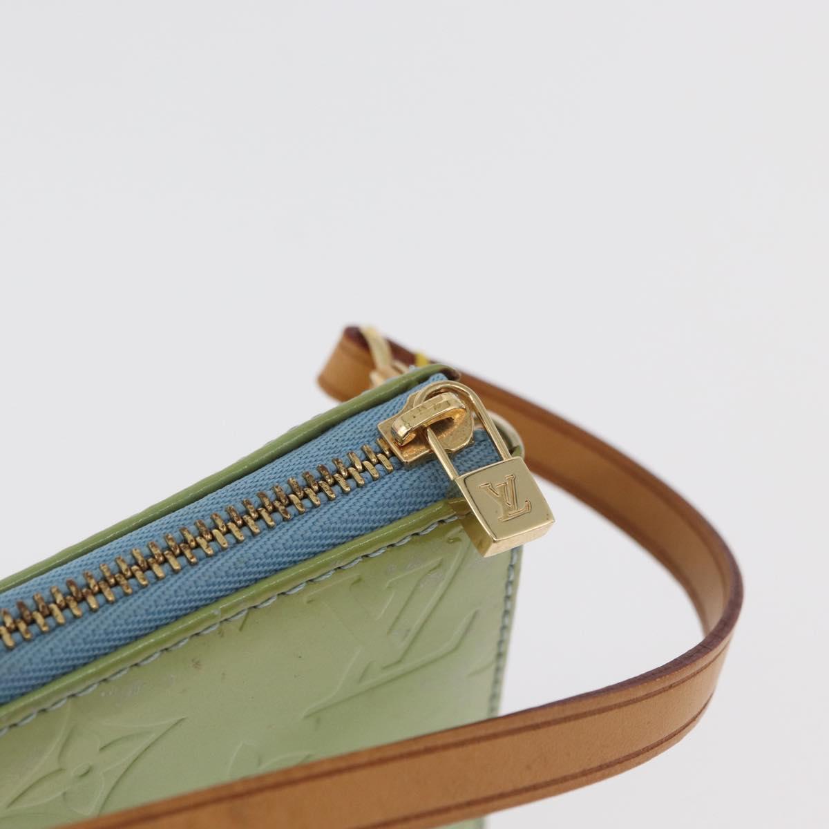 LOUIS VUITTON Monogram Vernis Lexington Pouch Baby Blue M91011 LV Auth 180389A