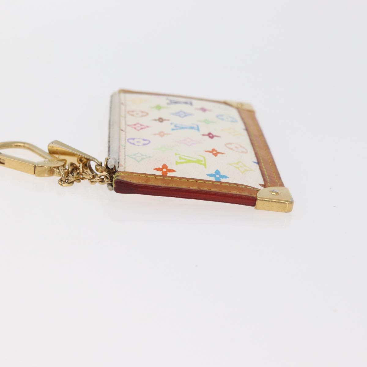 LOUIS VUITTON Monogram Multicolor Pochette Cles Purse White M92655 Auth 180390