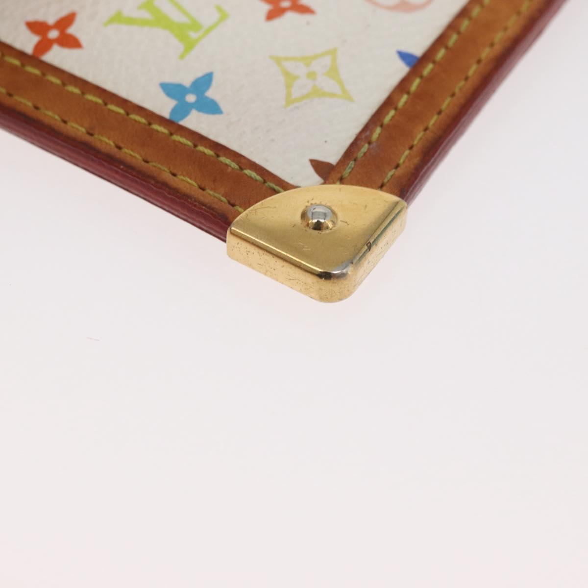 LOUIS VUITTON Monogram Multicolor Pochette Cles Purse White M92655 Auth 180390