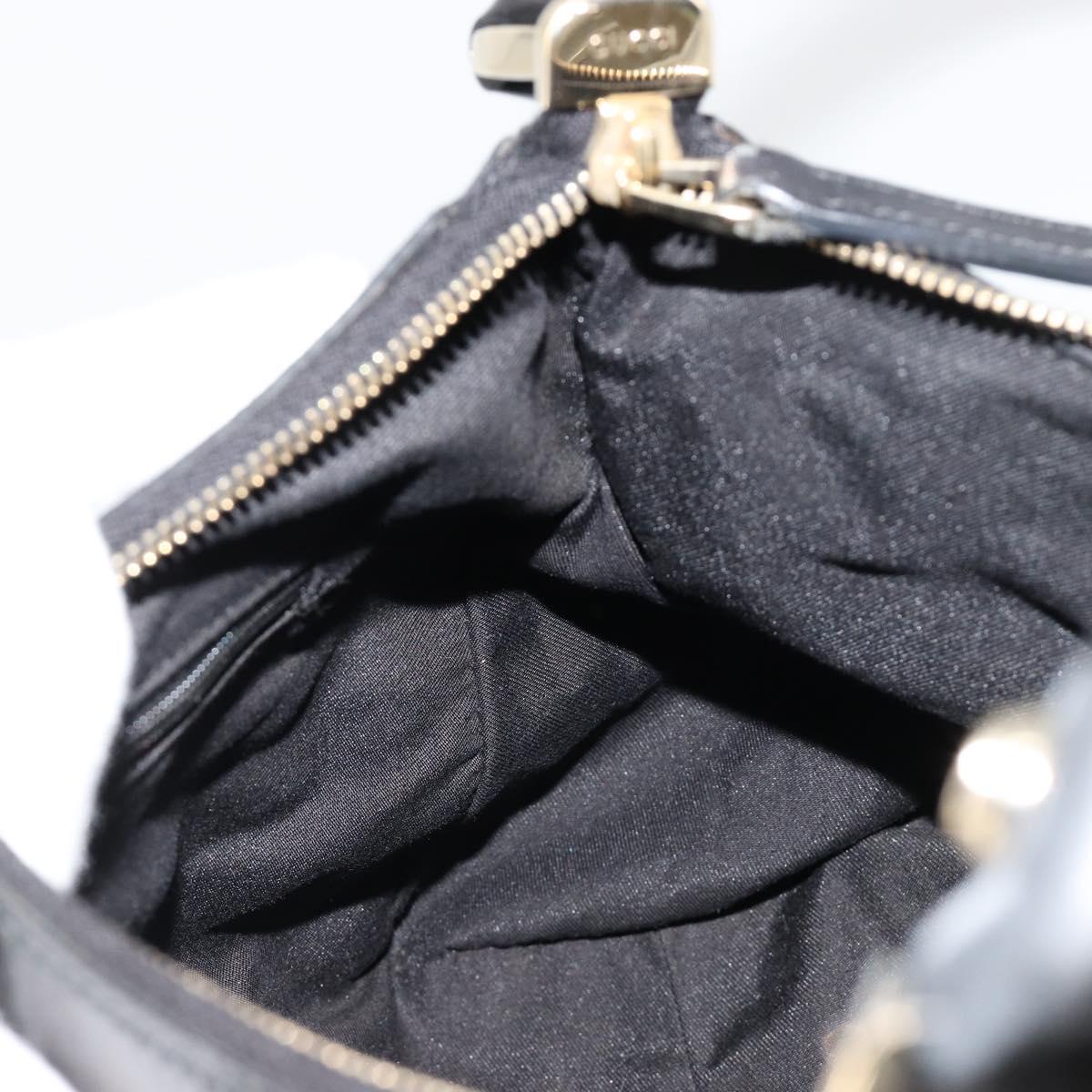 GUCCI Abbey Shoulder Bag Patent Leather Black Gold 190525 Auth 180426