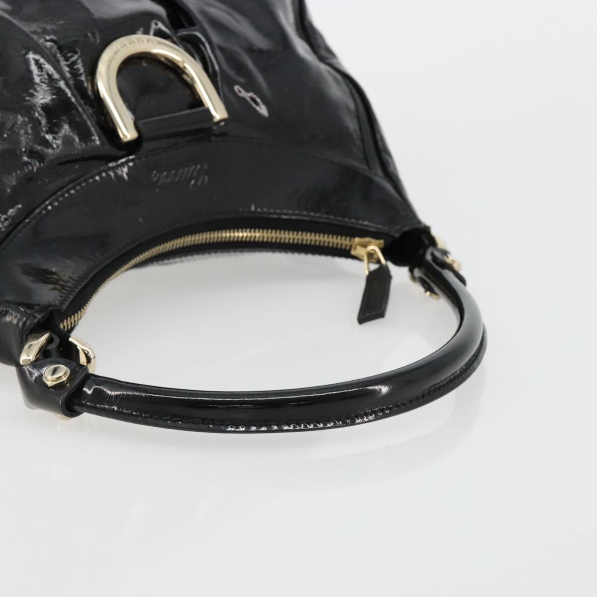 GUCCI Abbey Shoulder Bag Patent Leather Black Gold 190525 Auth 180426