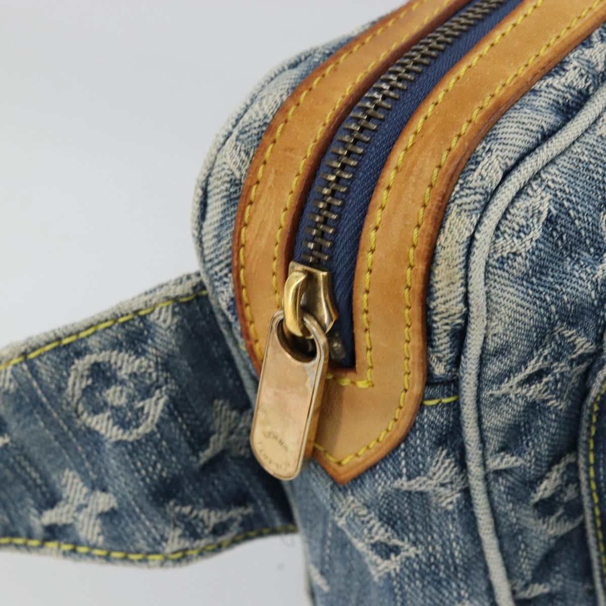 LOUIS VUITTON Monogram Denim Bum Bag Body Bag Blue M95347 LV Auth 180427A