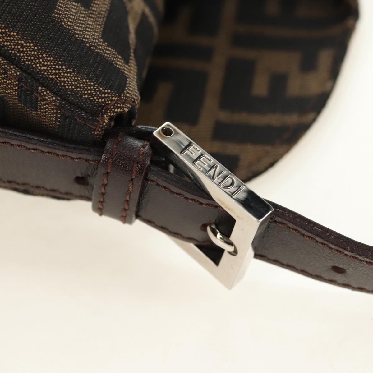 FENDI Zucca Canvas Mamma Baguette Shoulder Bag Black Brown Auth 180431SAV