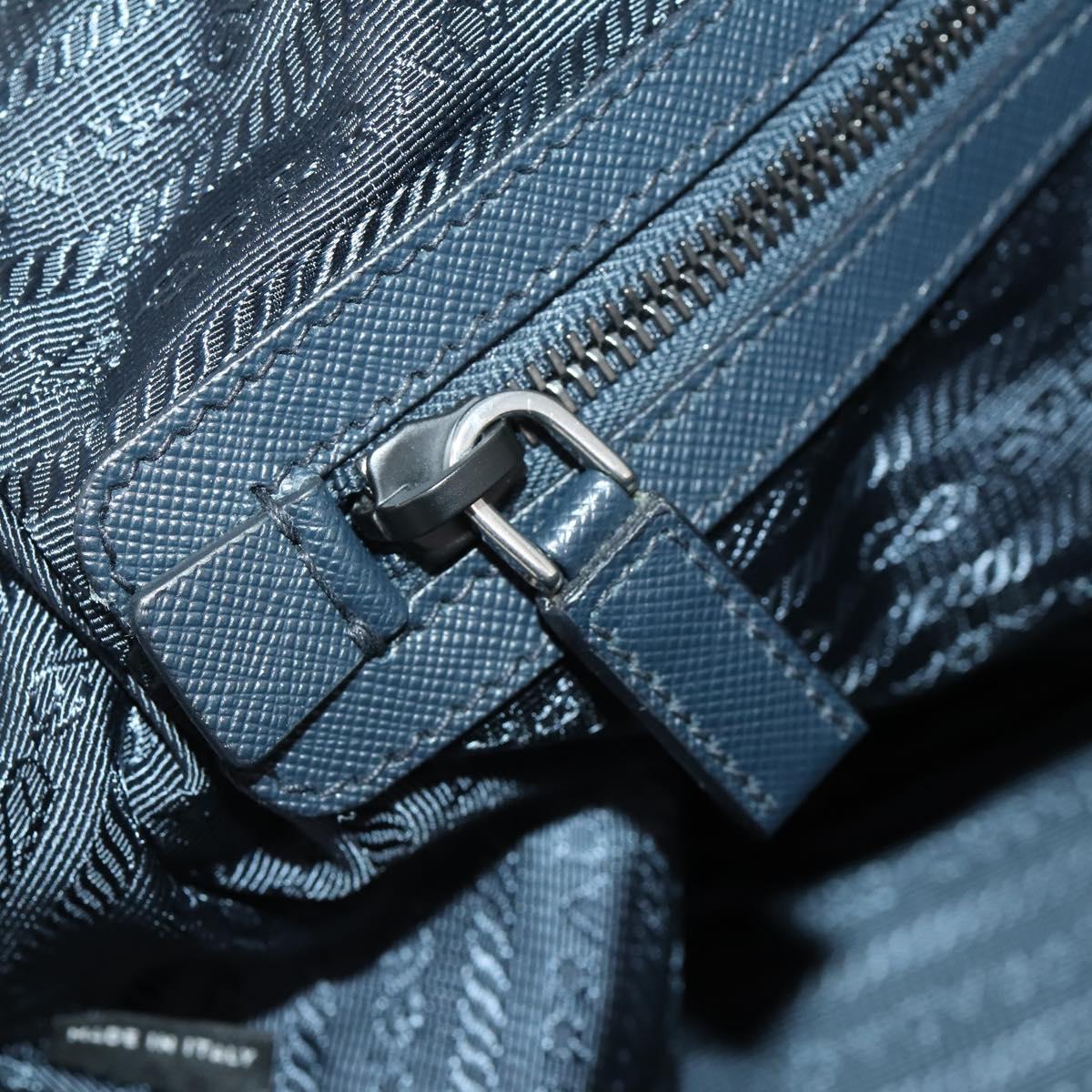 PRADA Boston Bag Nylon 2way Navy Silver Auth 180434SAV