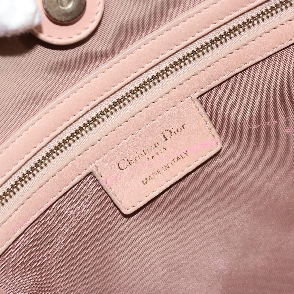 Christian Dior Canage Panarea Tote Bag Coated Canvas Pink Gold Auth 180459