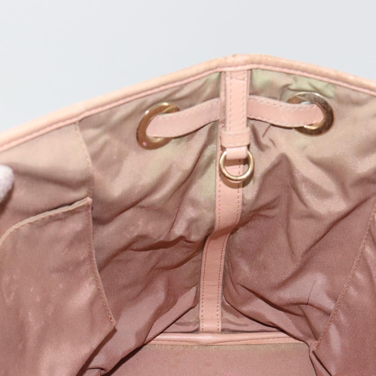 Christian Dior Canage Panarea Tote Bag Coated Canvas Pink Gold Auth 180459