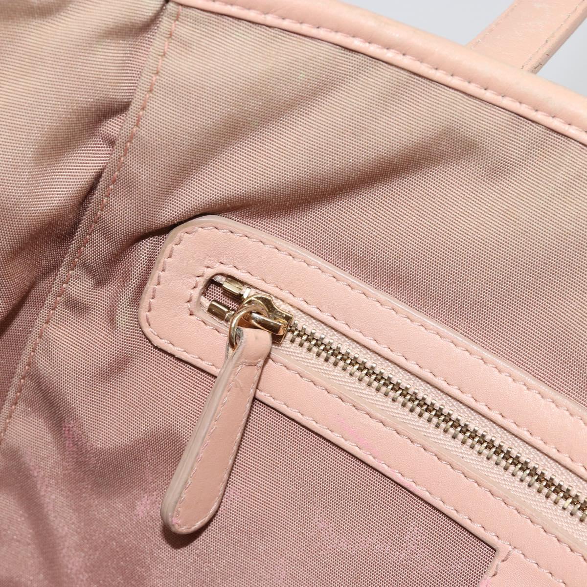Christian Dior Canage Panarea Tote Bag Coated Canvas Pink Gold Auth 180459