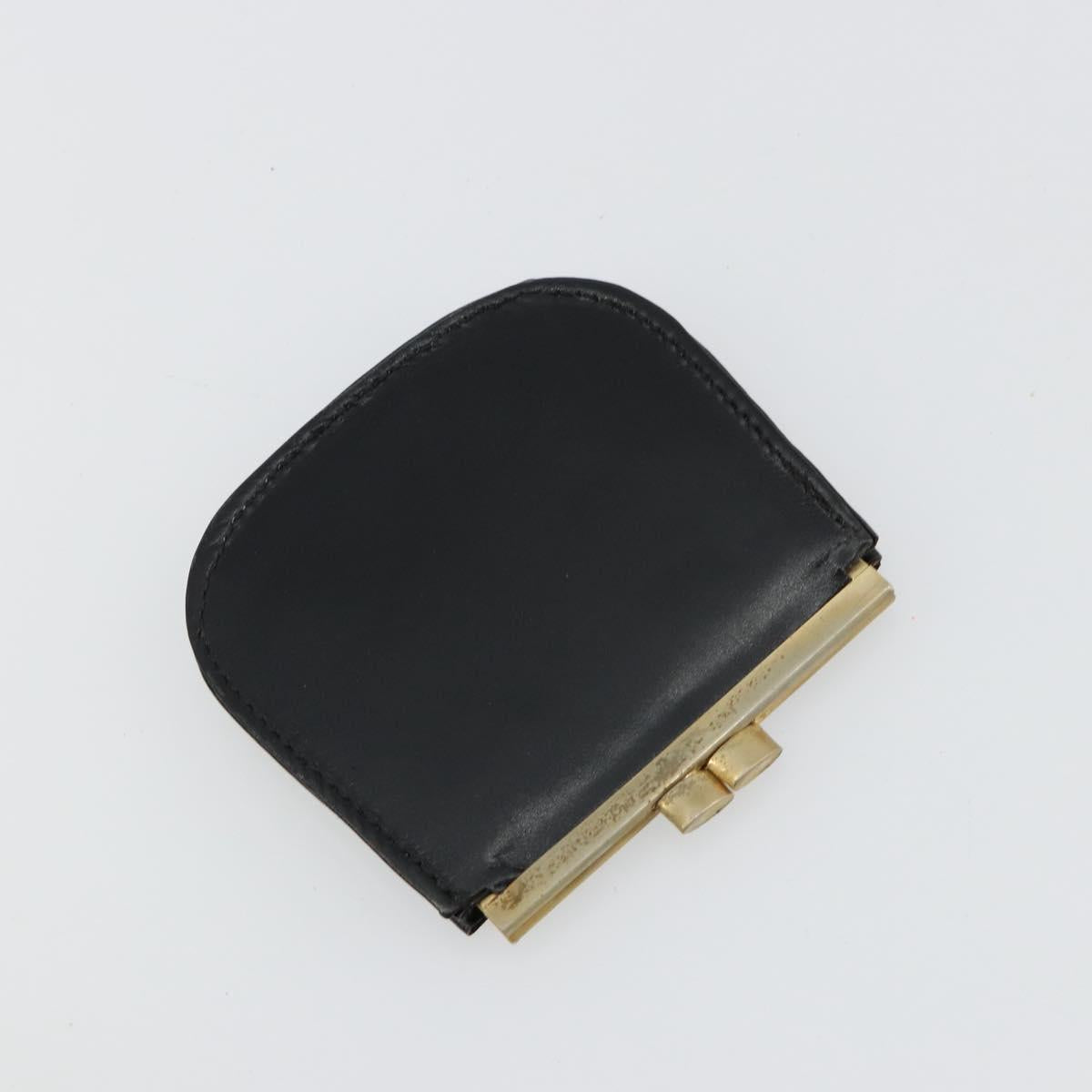 GUCCI Shoulder Bag Leather Black Silver Auth 180462