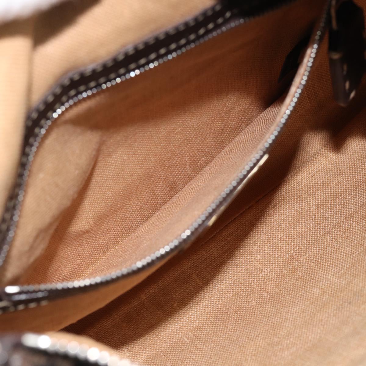 FENDI Zucca Canvas Celeria Shoulder Bag Black Brown Auth 180477