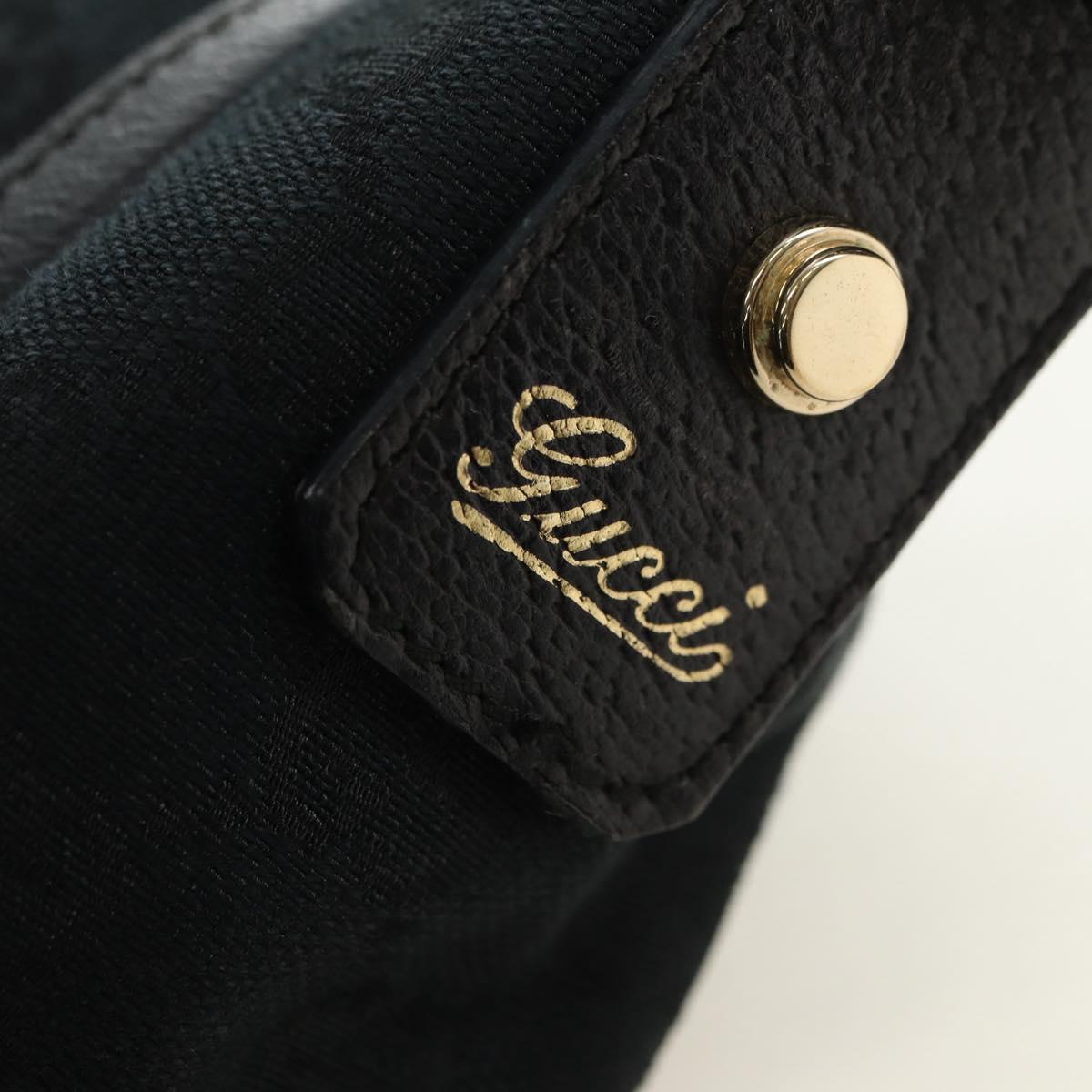 GUCCI GG Canvas Shoulder Bag Black Gold 130939 Auth 180484SAV