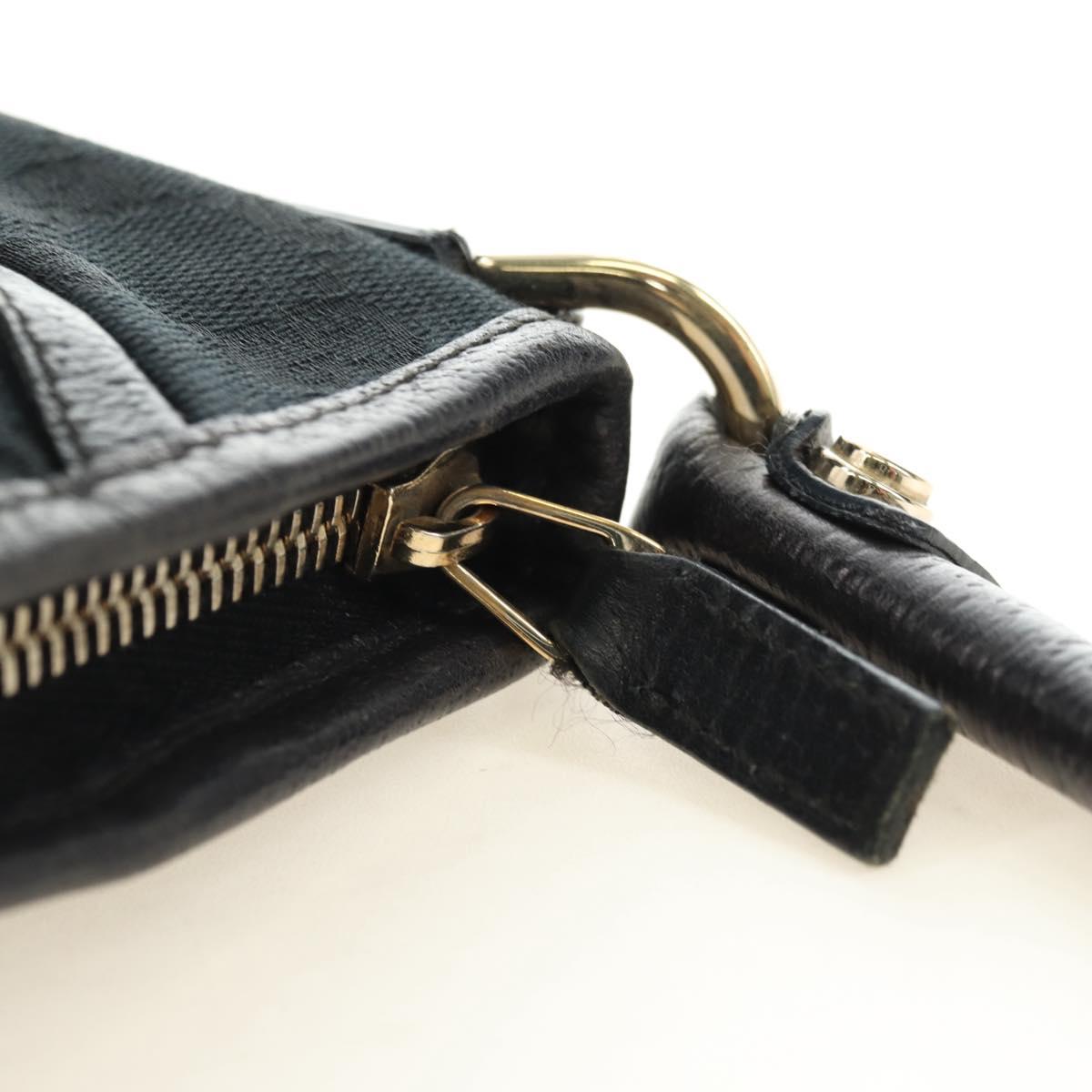 GUCCI GG Canvas Shoulder Bag Black Gold 130939 Auth 180484SAV