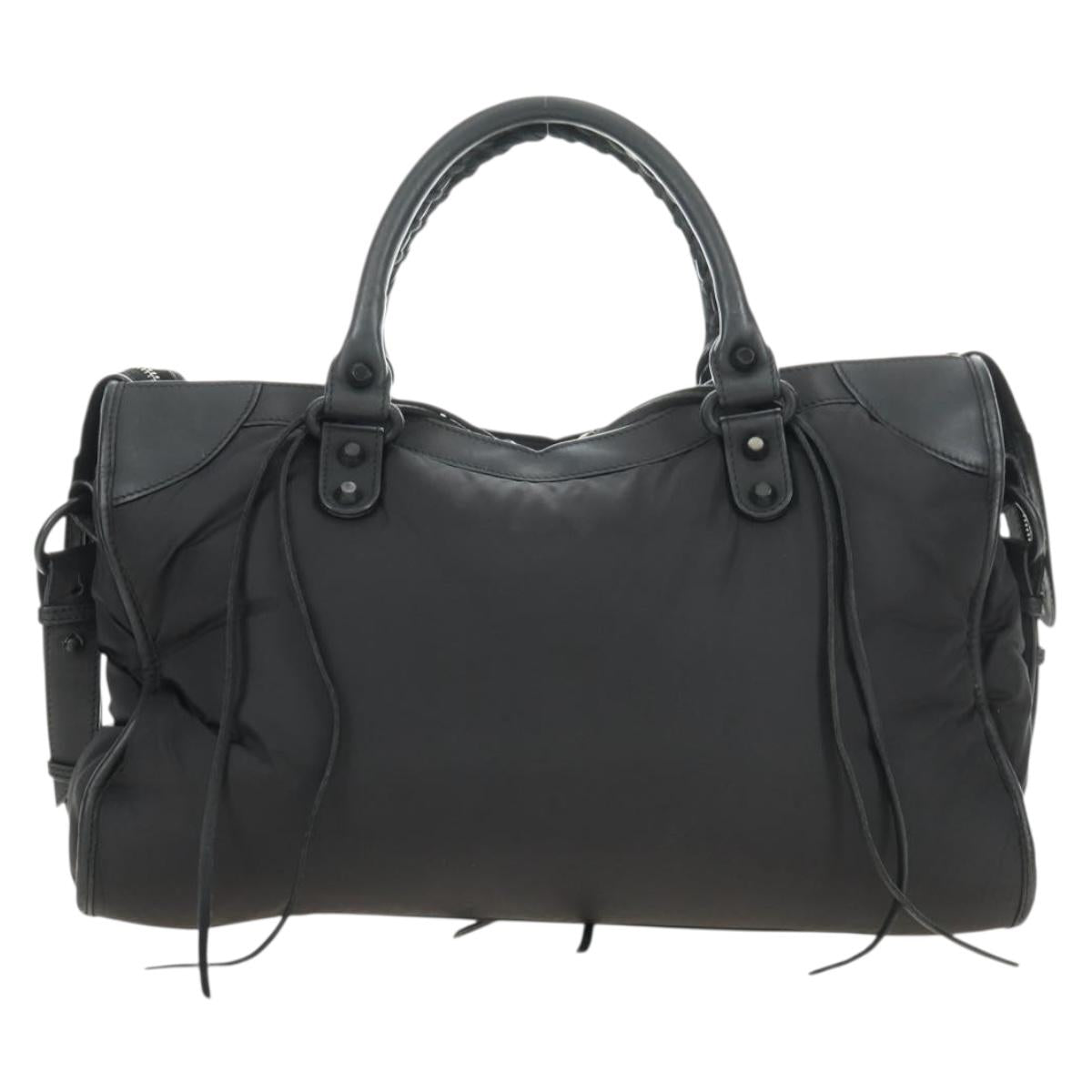 BALENCIAGA The City Hand Bag Nylon 2way Black 115748 Auth 180488SAM