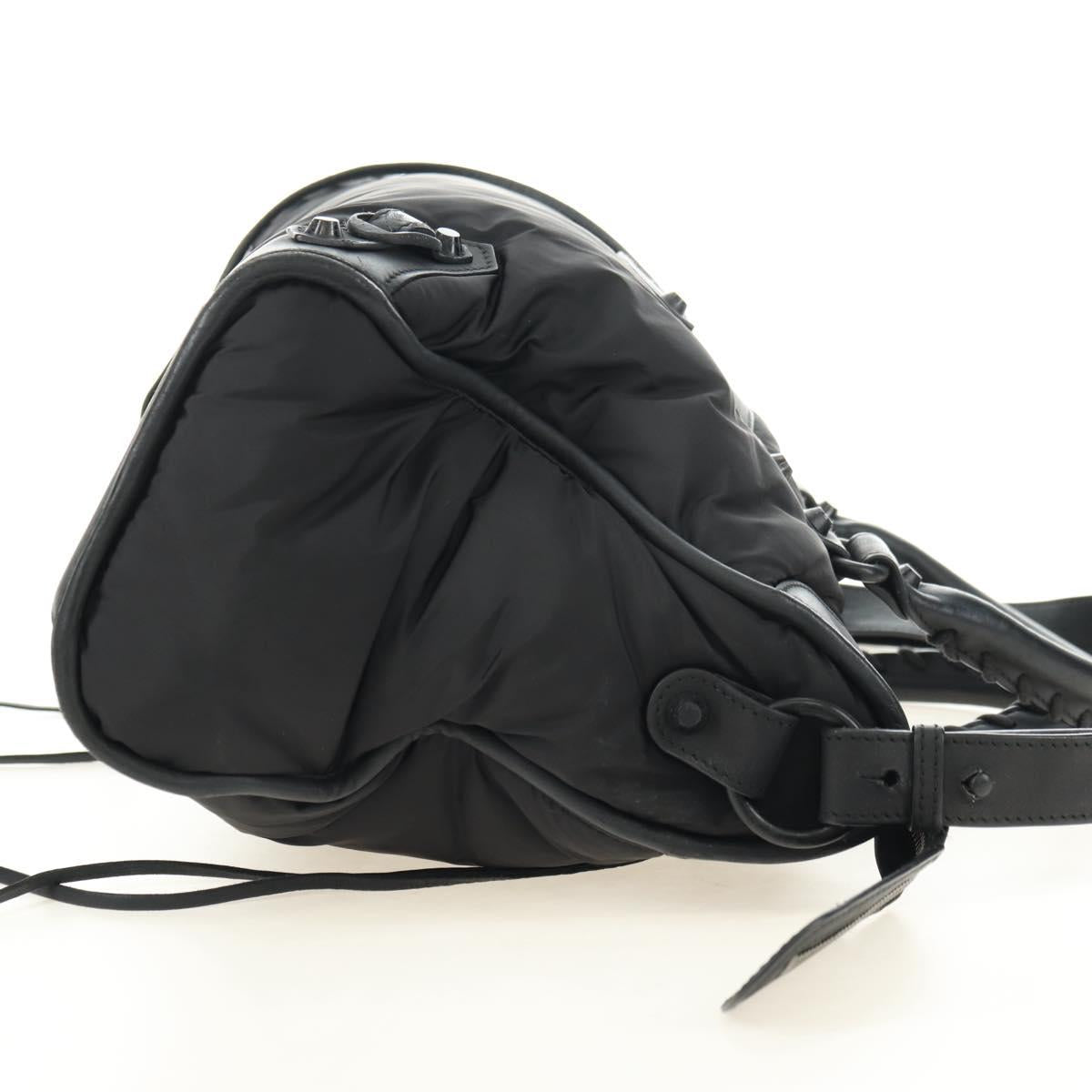 BALENCIAGA The City Hand Bag Nylon 2way Black 115748 Auth 180488SAM