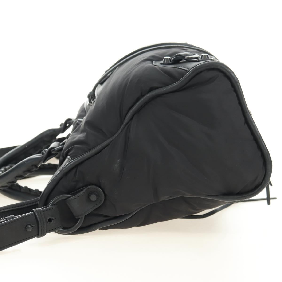 BALENCIAGA The City Hand Bag Nylon 2way Black 115748 Auth 180488SAM