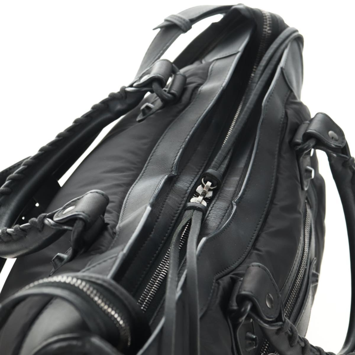BALENCIAGA The City Hand Bag Nylon 2way Black 115748 Auth 180488SAM