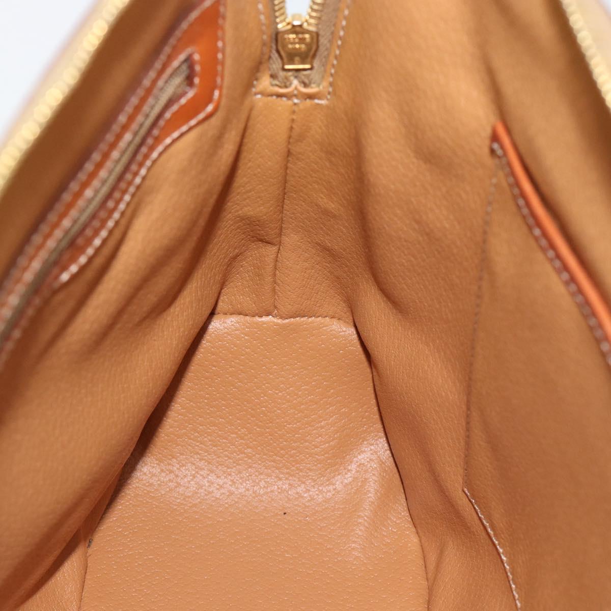 CELINE Macadam Canvas Hand Bag PVC Leather 2way Brown Gold Auth 180489A