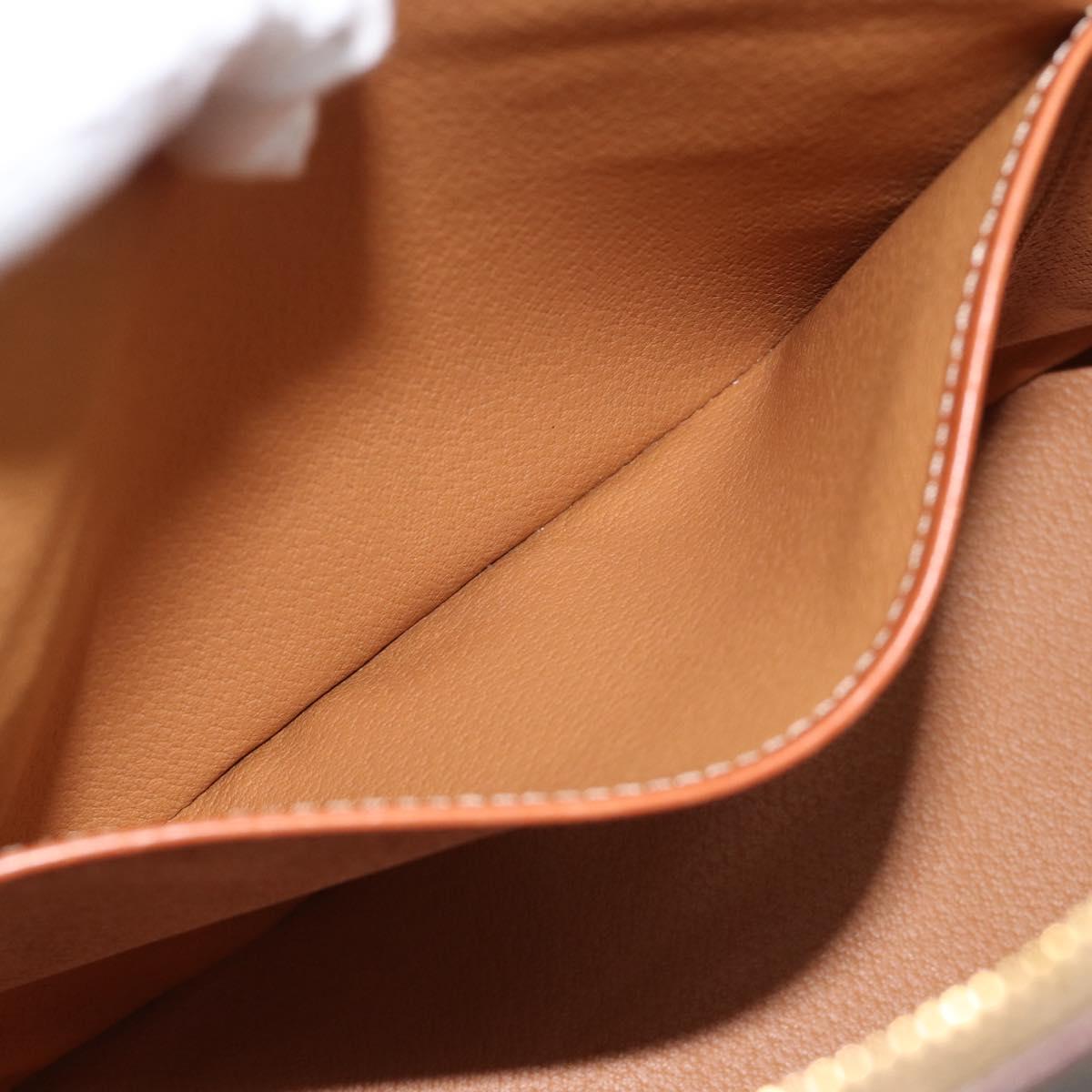 CELINE Macadam Canvas Hand Bag PVC Leather 2way Brown Gold Auth 180489A