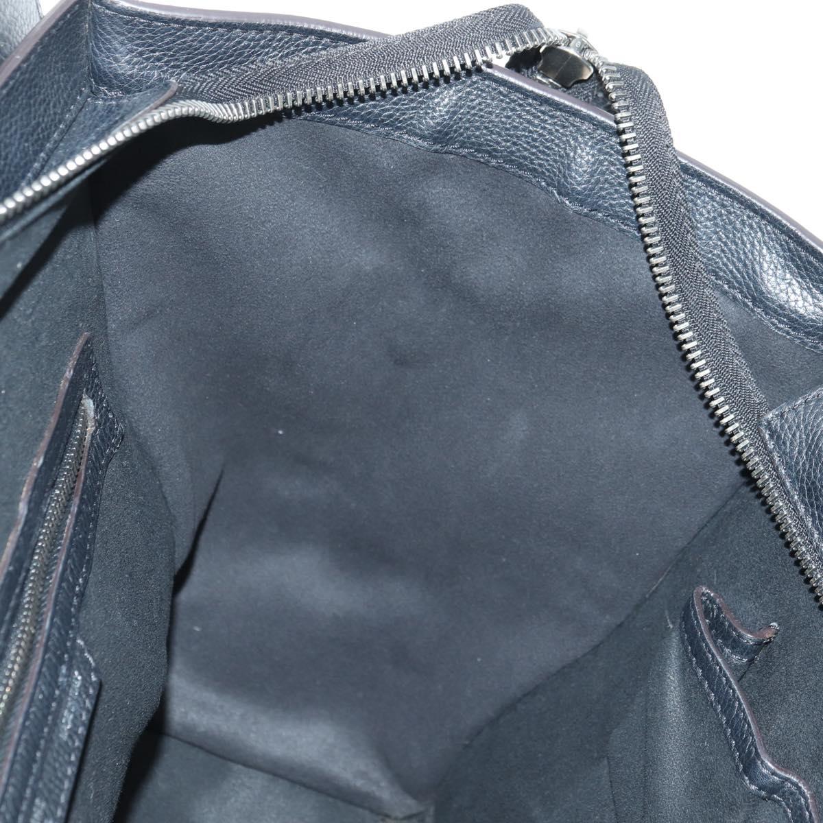CELINE Luggage Mini Hand Bag Leather Black Silver Auth 180490SAM