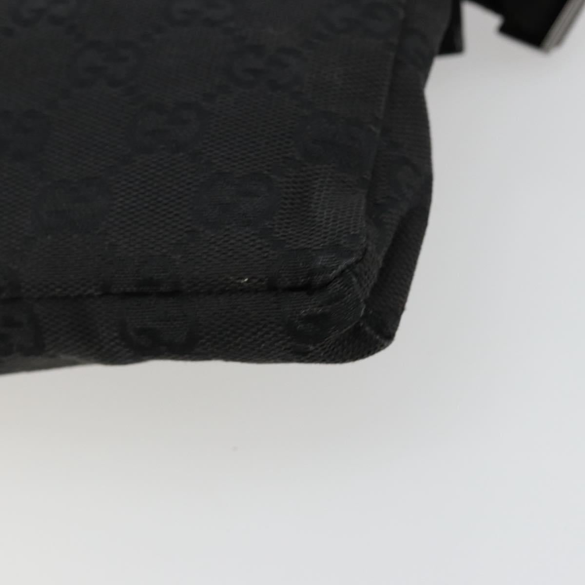 GUCCI GG Canvas Waist bag Black Silver 28566 Auth 180491