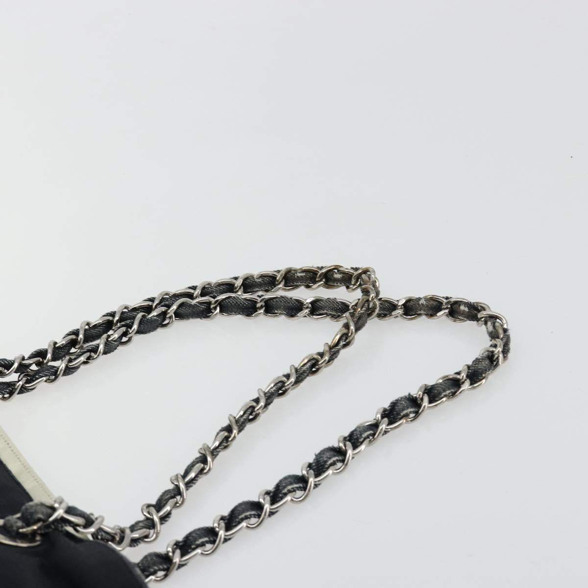 CHANEL COCO Mark Chain Shoulder Bag Denim Black Silver CC Auth 180492SAV