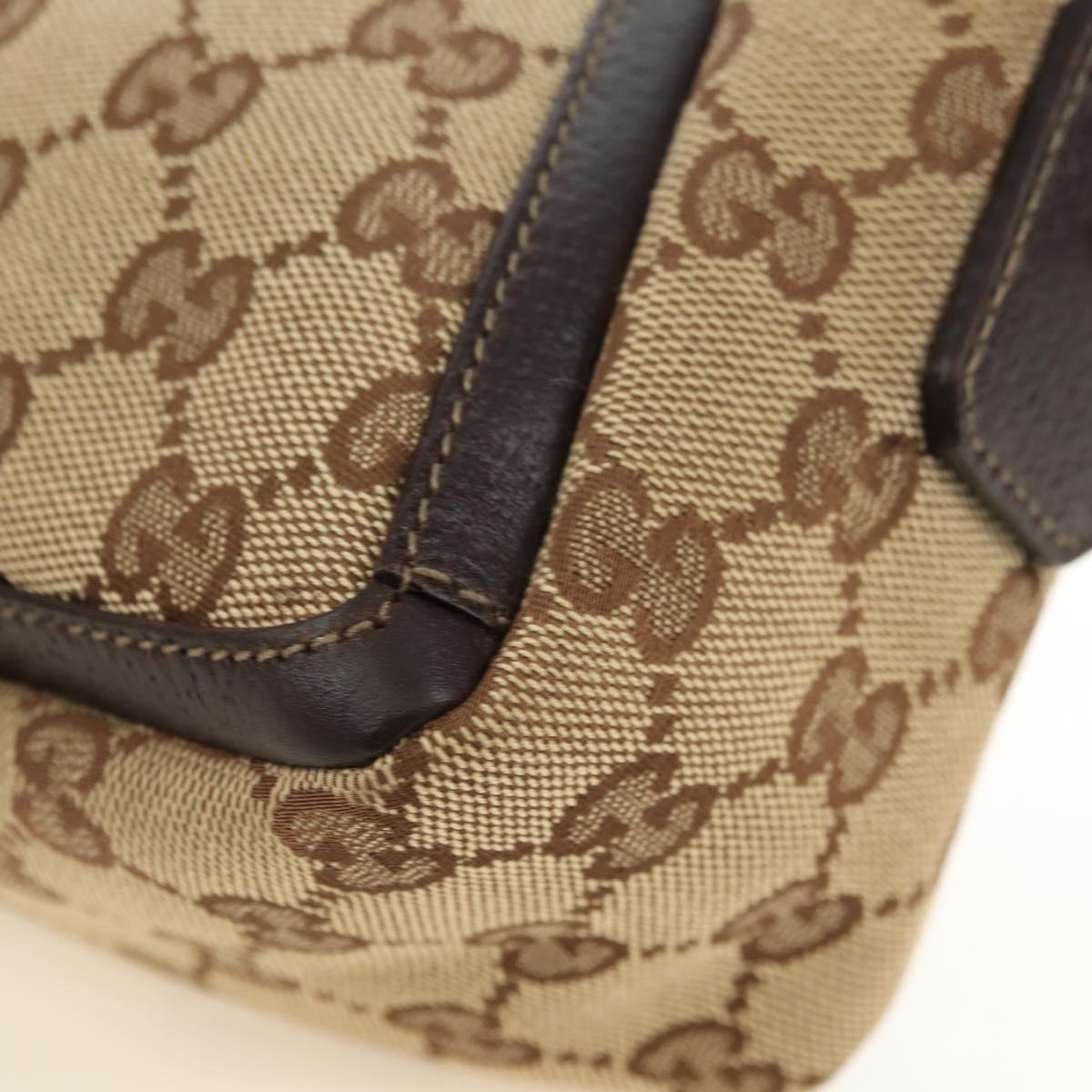 GUCCI GG Canvas Shoulder Bag Beige Gold 130939 Auth 180505SAV