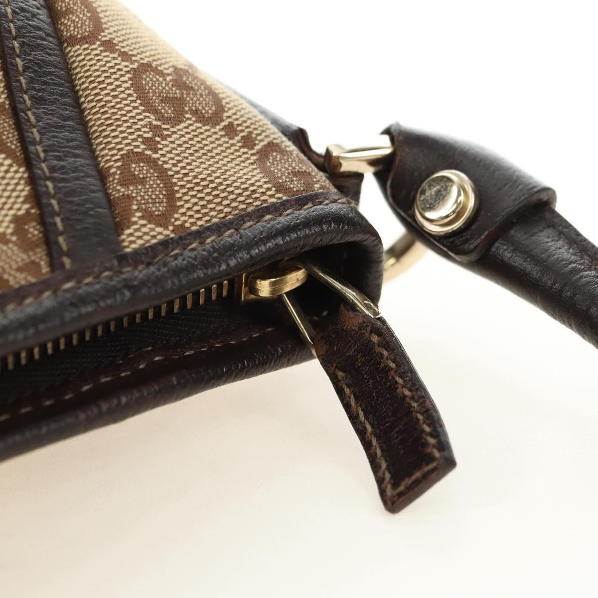 GUCCI GG Canvas Shoulder Bag Beige Gold 130939 Auth 180505SAV