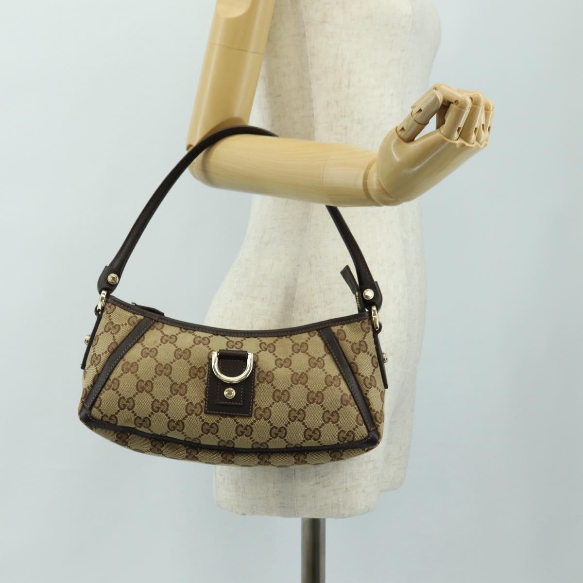 GUCCI GG Canvas Shoulder Bag Beige Gold 130939 Auth 180505SAV