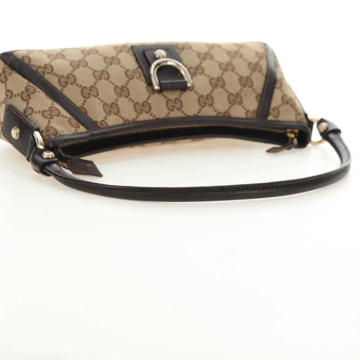 GUCCI GG Canvas Shoulder Bag Beige Gold 130939 Auth 180505SAV
