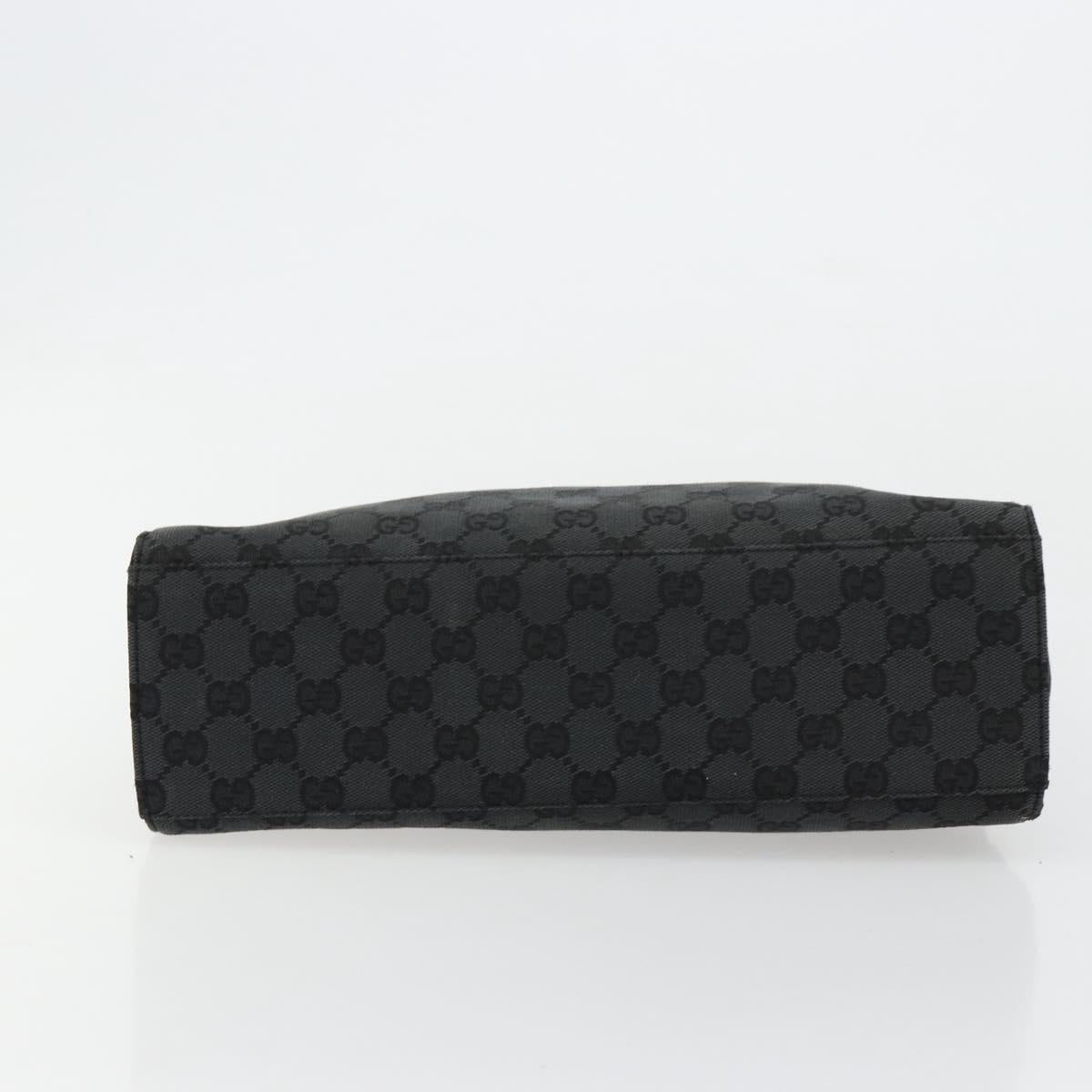 GUCCI GG Canvas Bamboo Hand Bag Black Silver 002 1016 Auth 180509A