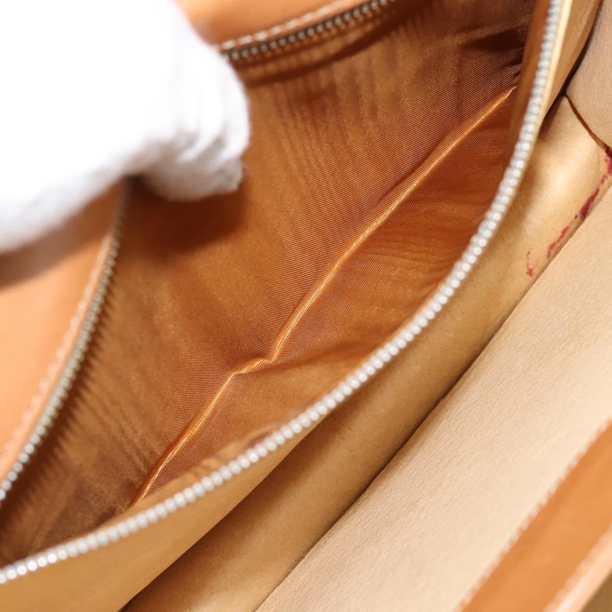 CELINE Macadam Canvas Hand Bag PVC Leather Brown Gold Auth 180512A