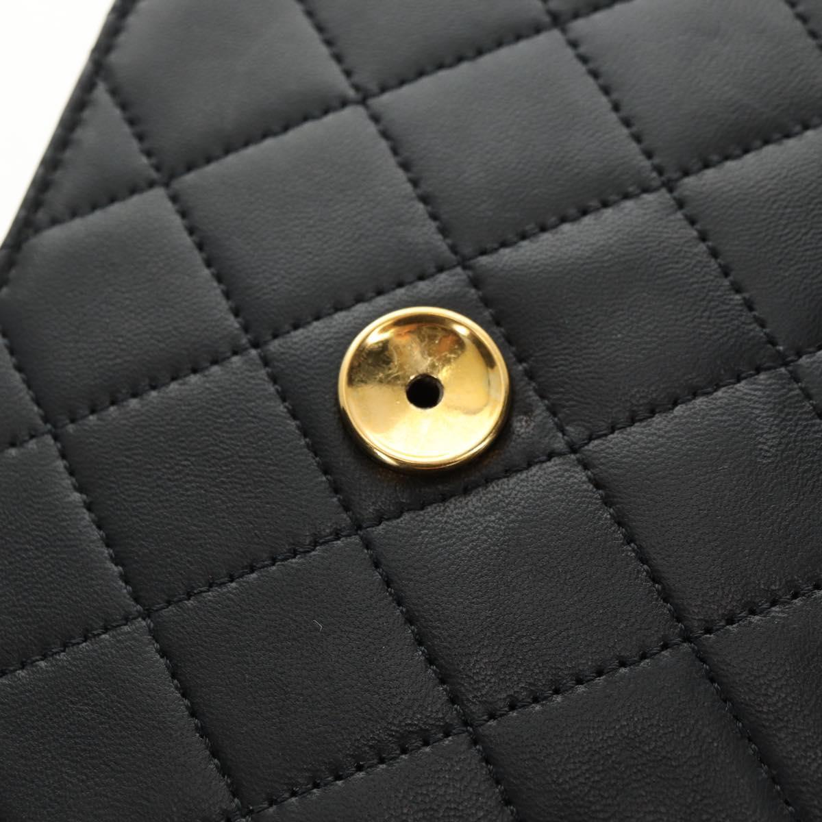 CHANEL Matelasse Chain Shoulder Bag Lamb Skin Black Gold CC Auth 180513SAM