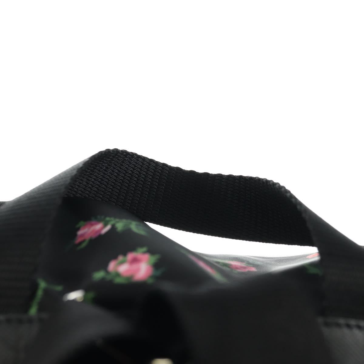 PRADA Floral Backpack Nylon Black Silver 1BZ811 Auth 180522SAM