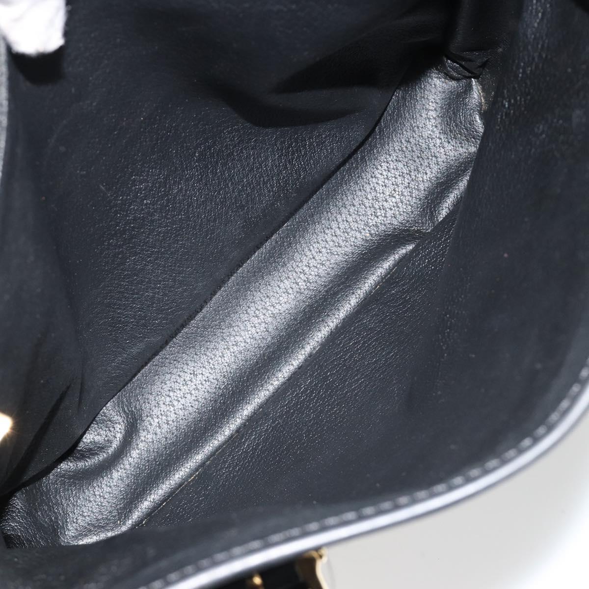 CELINE Macadam Canvas Tote Bag PVC Leather Black Gold Auth 180524A